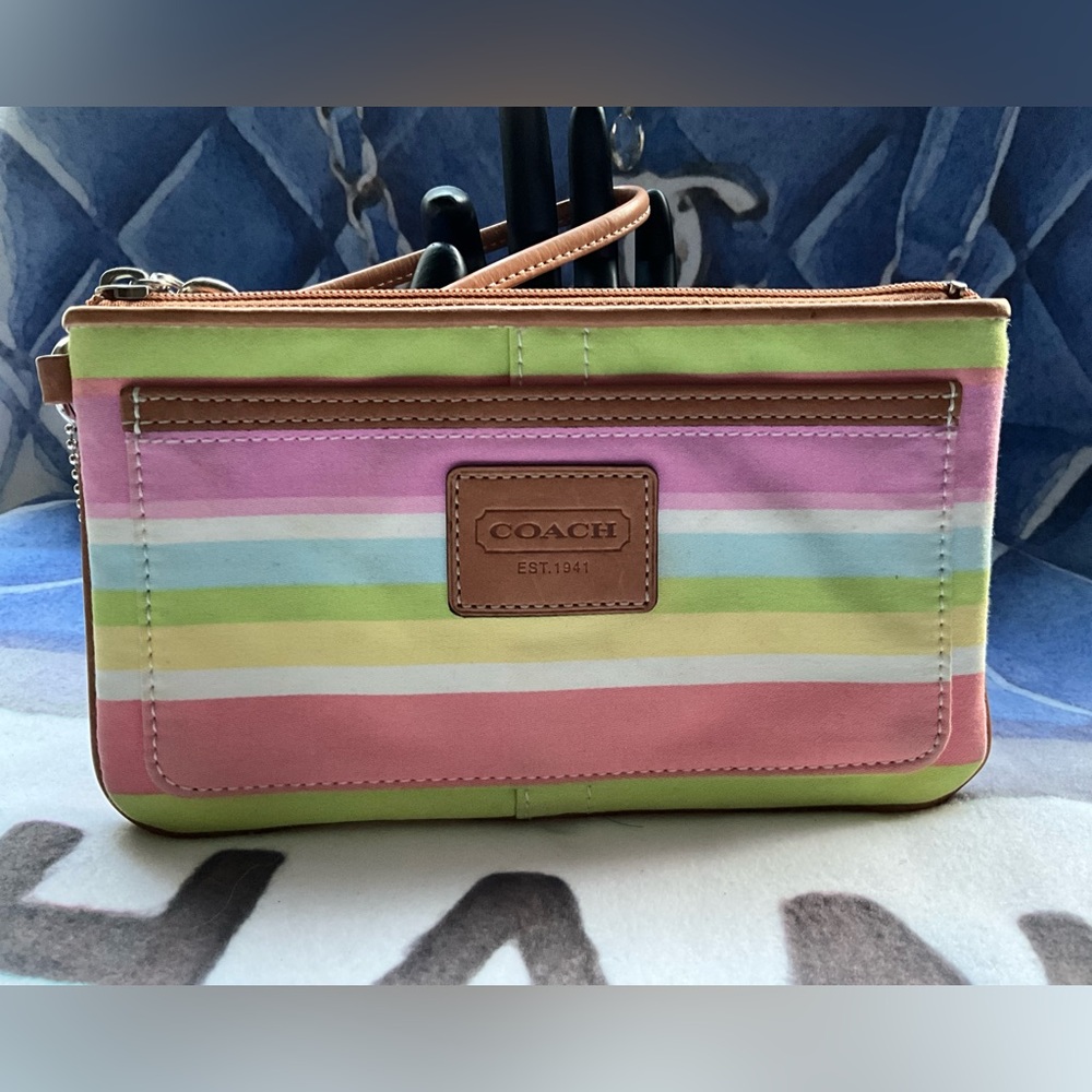 Coach Vintage Striped Wristlet